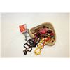 Image 1 : WICKER BASKET OF JEWELLRY AND HOME MADE RICK SHAW