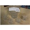 Image 2 : PINWHEEL CRYSTAL DECANTER AND FOUR LIQUOR GLASSES