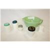 Image 2 : FIRE KING MIXING PITCHER AND MILK GLASS CONTAINERS
