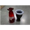 Image 1 : TWO HAND BLOWN ART GLASS VASES