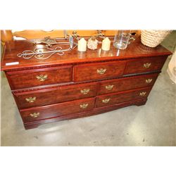 MAHOGANY FINISH 7 DRAWER DRESSER