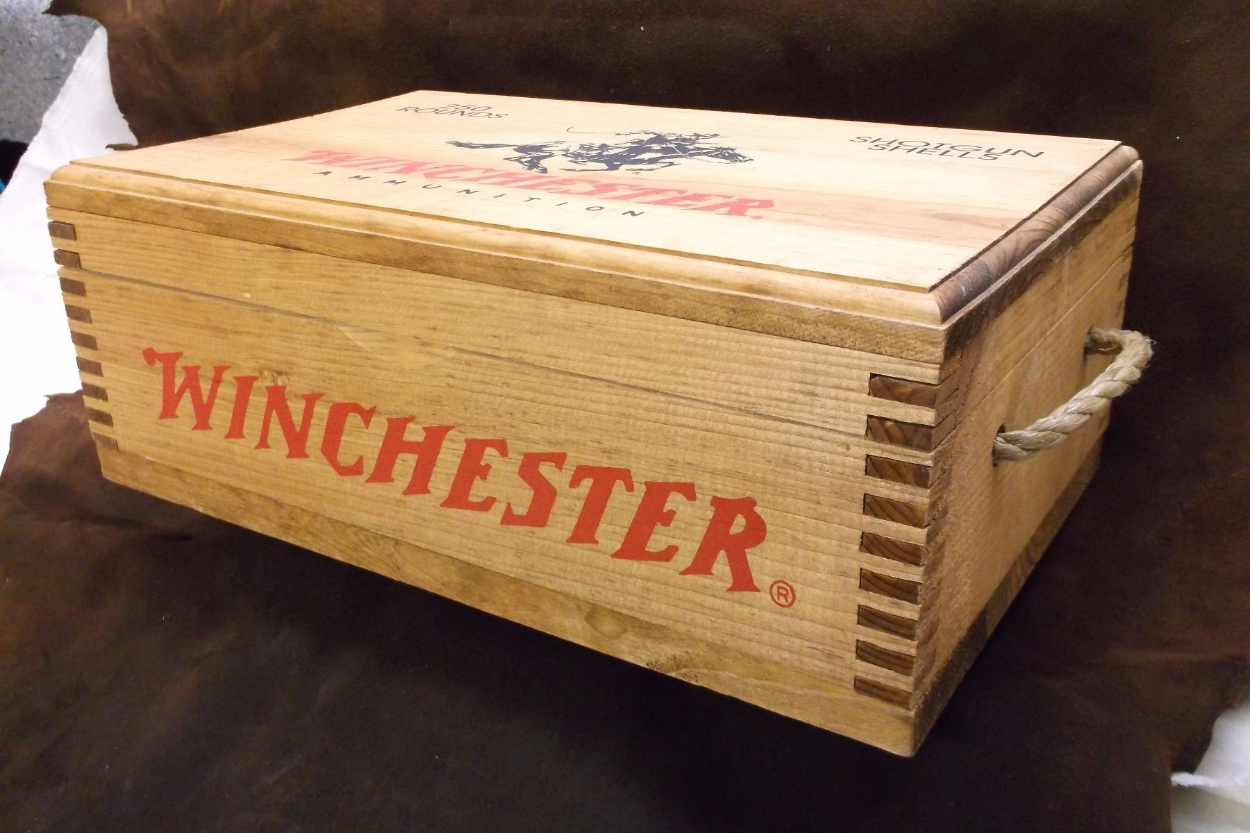 Winchester Shotgun Shell Box Dovetailed 16" L X 10" W X6" H