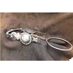 Unmarked Early California Ring Bit- Silver Overlaid- Caramel Cheek- Cruzado Mouth- Some Silver Missi