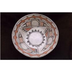 Zia Dough Bowl- C. 1920- Hand Painted- Good Condition- 4.5"H X 11.5" W