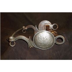Marked EG/SF Mexico Silver Inlaid Bit- Crescent Cheek- Copper Inlaid Modified Barqueno Mouth