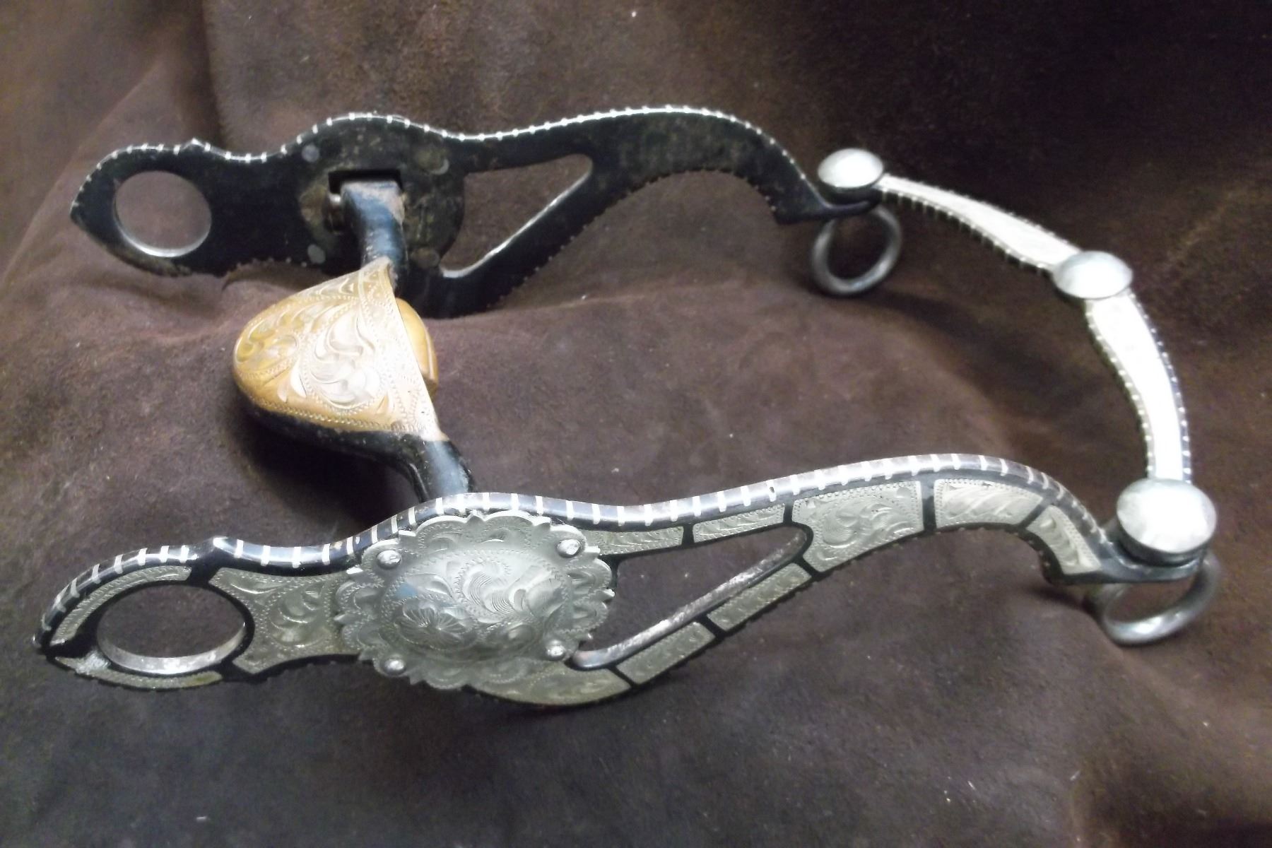 Marked PAUL GARCIA Silver Inlaid Bit- Santa Maria Cheek- Salinas Mouth ...