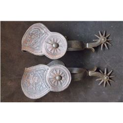 Star Marked Beurmann Spurs- Chevron Pattern- Chap Guards- Heel Chains- Stamped Straps
