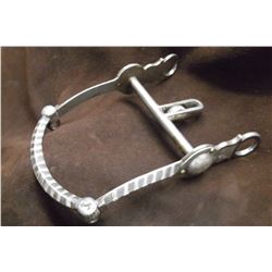 Marked GS GARCIA ELKO NEV Silver Inlaid Bit- Chevron Pattern- California Cheek- Halfbreed Mouth- Slo