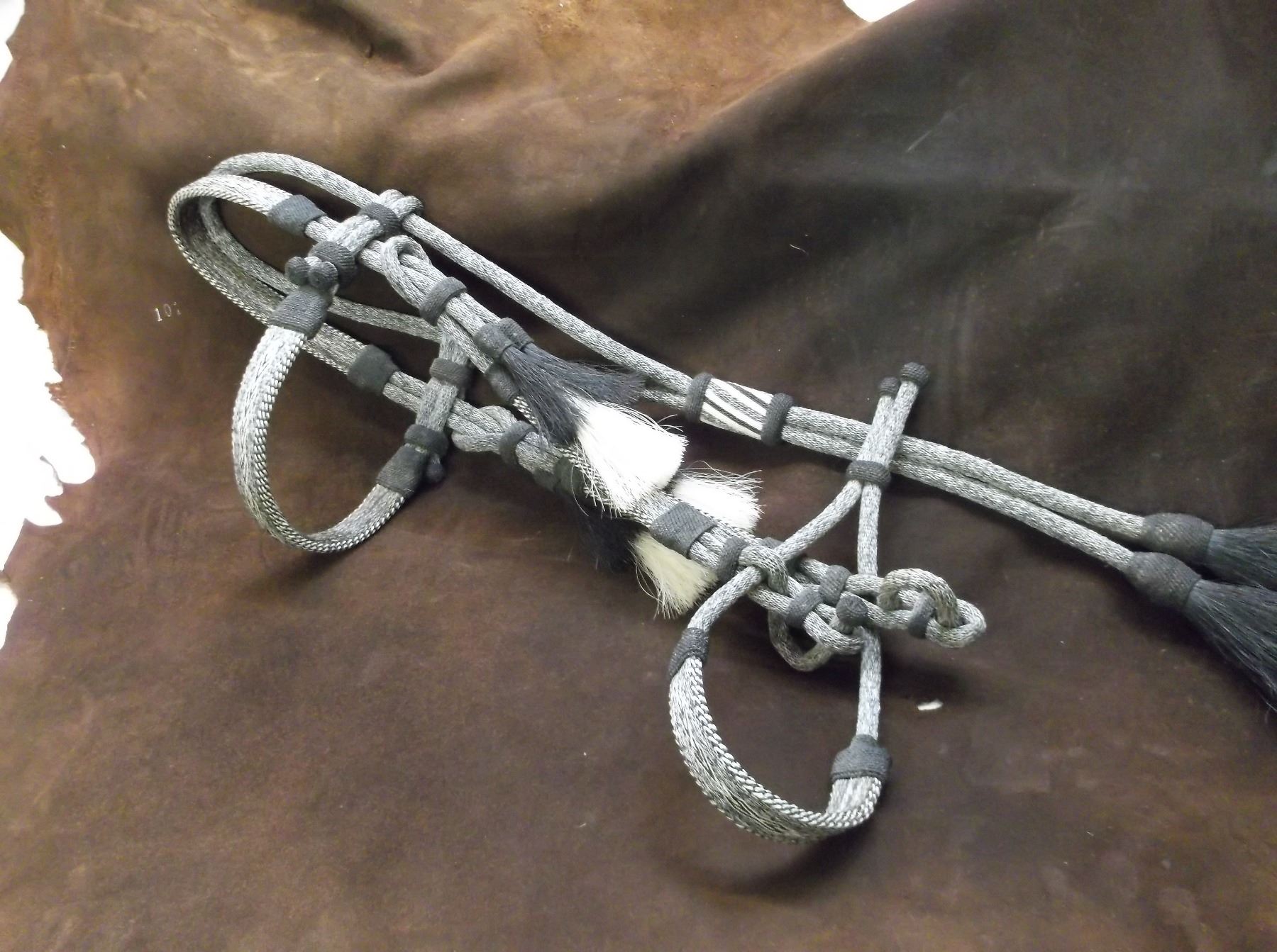 Deer Lodge Prison Hitched Horsehair Headstall 3 Colors Tassels