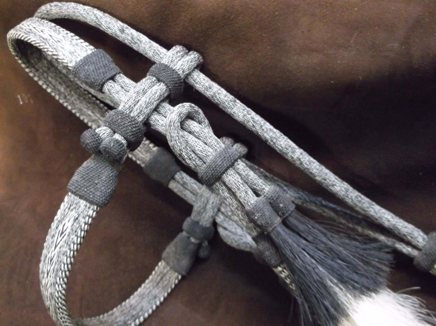 Deer Lodge Prison Hitched Horsehair Headstall 3 Colors Tassels