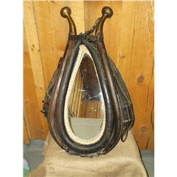 Horse Collar Mirror- Brass Top Hames- 29"L X 18"W