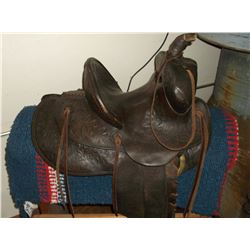 Hamley Saddle- Made 1-15-24- Jim H Ellison Maker- Made for R.G. Rucker of Idaho- #620-5998- Carved