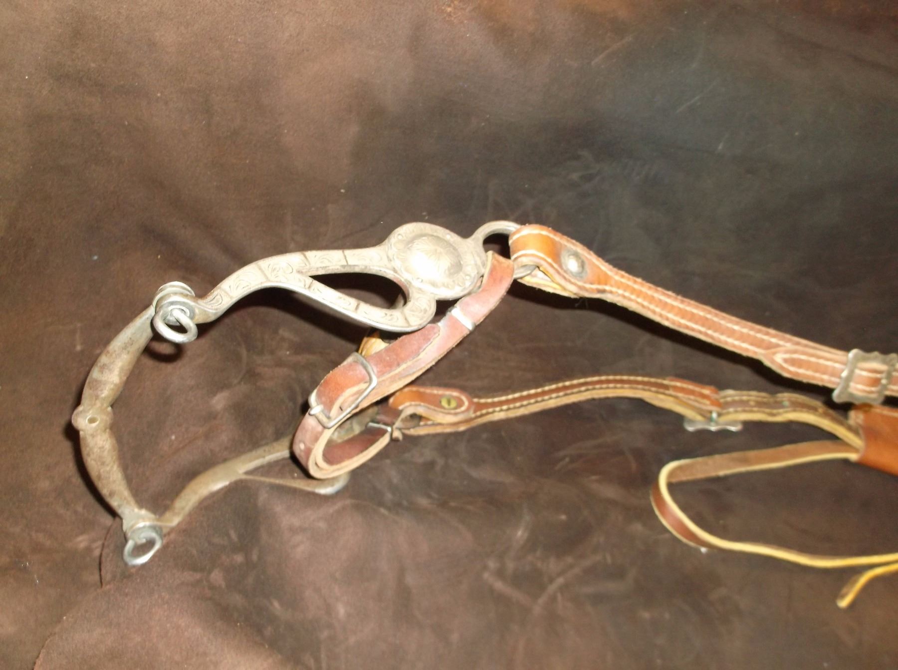 Marked Fleming Silver Inlaid Bit- Santa Maria Cheek- Salinas Mouth ...