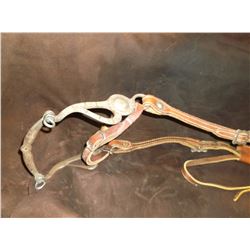 Marked Fleming Silver Inlaid Bit- Santa Maria Cheek- Salinas Mouth- Slobber Bar- One Ear Head Stall