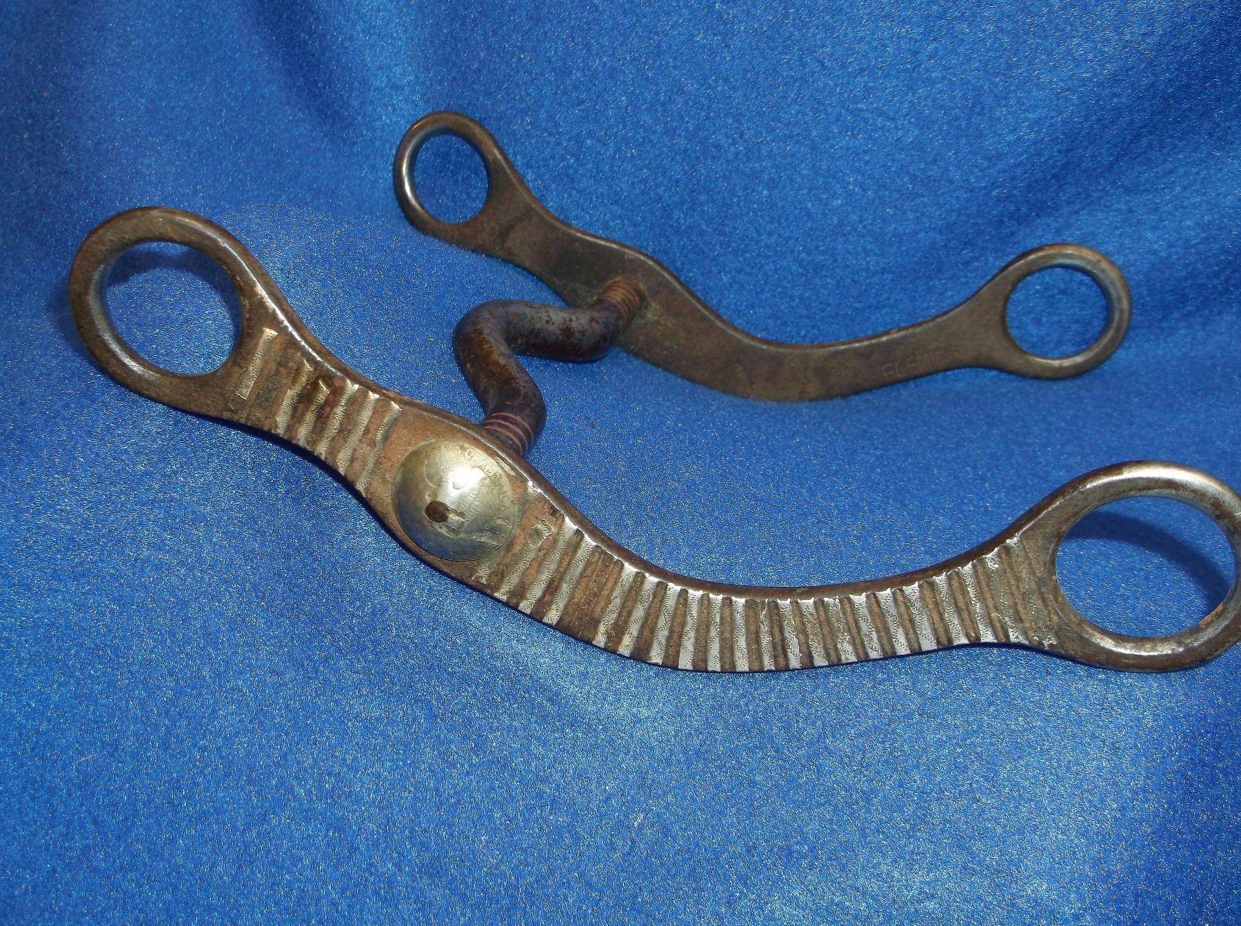 Marked Fleming Silver Overlaid Bit Curved Shank Copper Inlaid Curb Mouth