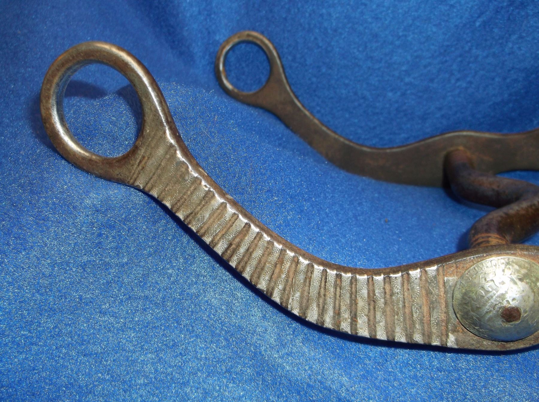 Marked Fleming Silver Overlaid Bit- Curved Shank- Copper Inlaid Curb Mouth