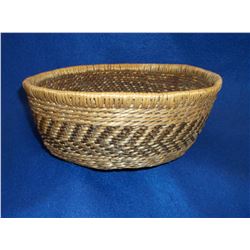 Pima Basket- C. 1950- Devils Claw, Willow and Bear Grass Constructed- 3.5 H X 8.5 W