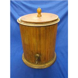 Wooden Porcelain Lined Water Cooler- Lid- 16.5"H X 14.5"W