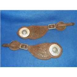Unmarked Frank Schultz Silver Conchos- Domed- 2"- Marked Frank Schultz 2 Piece Straps