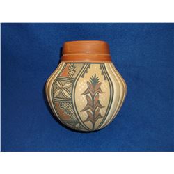 Signed Virginia Ponca Hagun Jemez Melon Pot- 6.5"H X 6"W