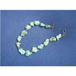 Turqoise Sterling Necklace- 16.5" L