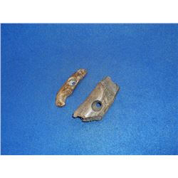 2 Fossilized Walrus Tusk Fire Starters- St. Lawrence Island, Alaska- Dark Color from being Buried