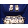 Image 5 : Marked Silver on Copper 271 Serving Tray- One Piece has a Broken Handle and Does not Match