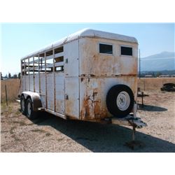 1981 Miley Stock Trailer- Feed Manger- Front Tack- Escape Door- Slamgate- Mats- Decent Rubber