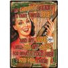 "WIFE SELLS GUNS" TIN SIGN