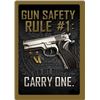 Image 1 : TIN SIGN 12"x17" "GUN SAFETY"