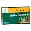 Image 1 : S& B AMMO .243 WIN. 100GR. SP 20-PACK