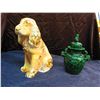 Image 1 : DOG ORNAMENT AND GREEN CANNISTER