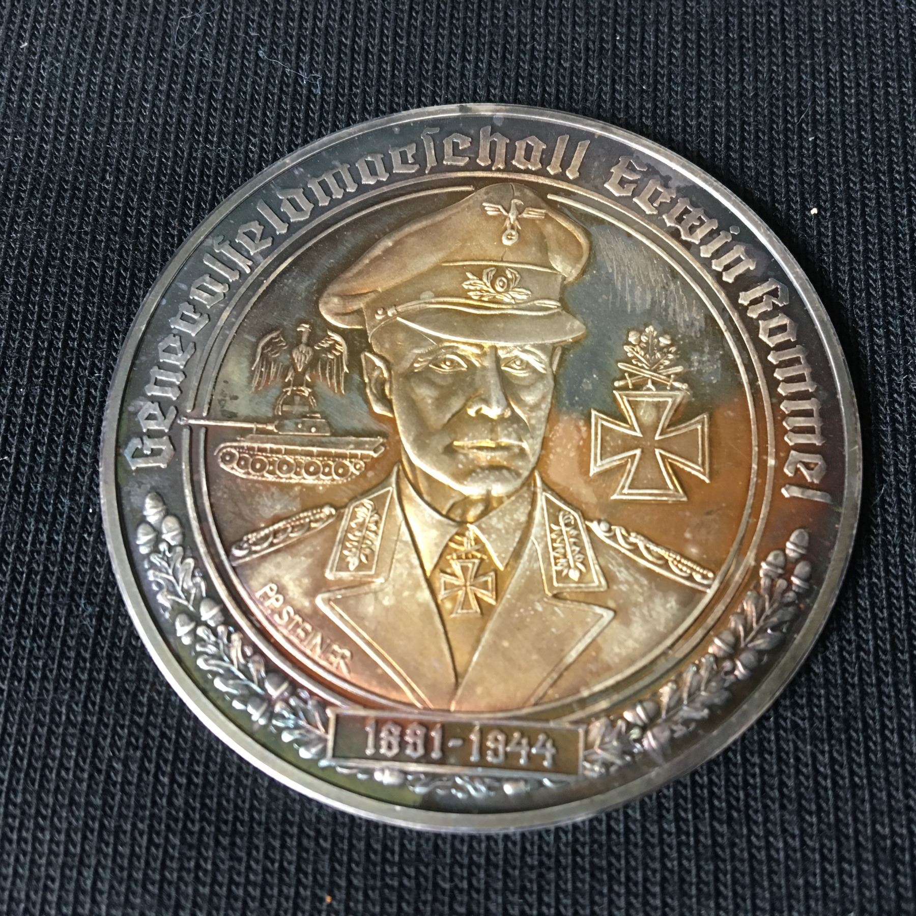 Rare Silver German Medallion General Field Marshal Erwin Rommel ...