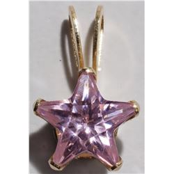 #4-10K YELLOW GOLD PINK CUBIC ZIRCONIA (6MM)