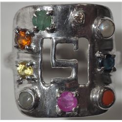 #6-STERLING SILVER CORAL, RUBY, MOONSTONE,