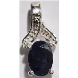 #7-STERLING SILVER SAPPHIRE PENDANT