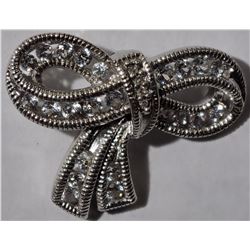 #9-STERLING SILVER CUBIC ZIRCONIA BOW PENDANT