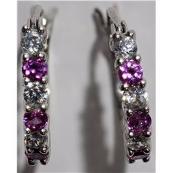 #12-STERLING SILVER CREATED PINK SAPPHIRE