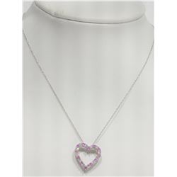 #13-STERLING SILVER CREATED PINK SAPPHIRE