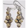 Image 1 : #16-STERLING SILVER CITRINE DROP EARRINGS