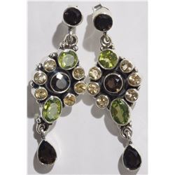 #19-STERLING SILVER PERIDOT, CITRINE, AND