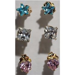 #20-9K YELLOW GOLD ASSORTED CRYSTAL STUD