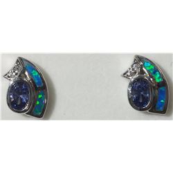 #23-STERLING SILVER CREATED TANZANITE, OPALITE,