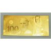 Image 1 : #24-24K GOLD CANADIAN $100 BILL
