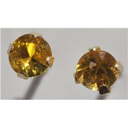 #26-14K YELLOW GOLD CITRINE (3MM) STUD EARRINGS