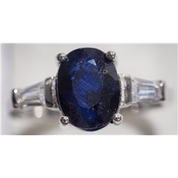 #27-STERLING SILVER ENHANCED SAPPHIRE AND