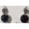 Image 1 : #28-STERLING SILVER ONYX EARRINGS