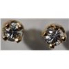 Image 1 : #31-14K YELLOW GOLD WHITE SAPPHIRE STUD EARRINGS