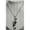 Image 1 : #32-STERLING SILVER ONYX HEART NECKLACE