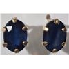 Image 1 : #33-14K YELLOW GOLD GENUINE SAPPHIRE EARRINGS
